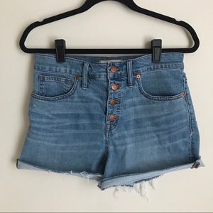Madewell button fly denim shorts